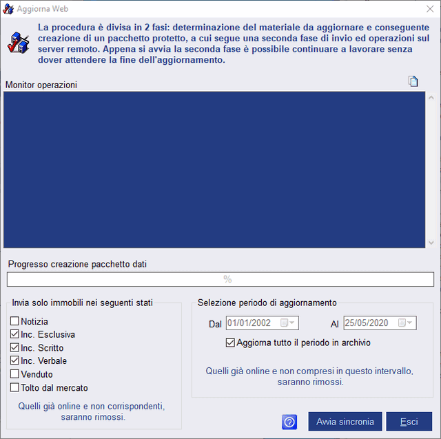 Interfaccia web software immobiliare